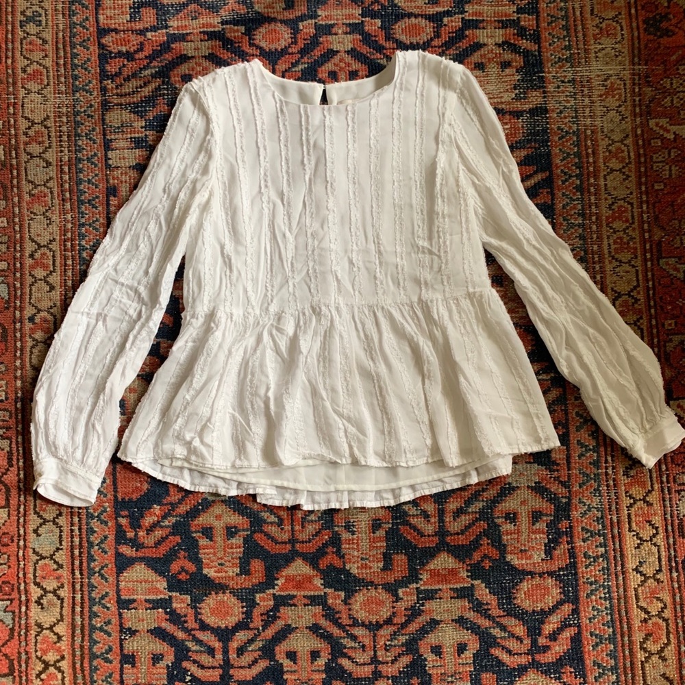 LOFT White Peplum Top